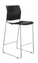 CS One Bar Stool. Black, White, Red Or Blue Plastic Shell. Chrome Frame